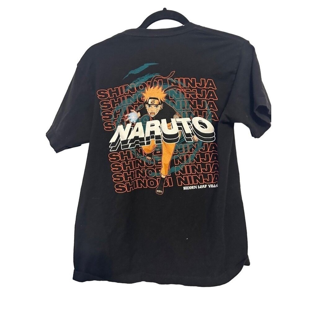 BoxLunch‎ Naruto Shippuden T-Shirt Graphic Black Shinobi Ninja Medium Anime Tee